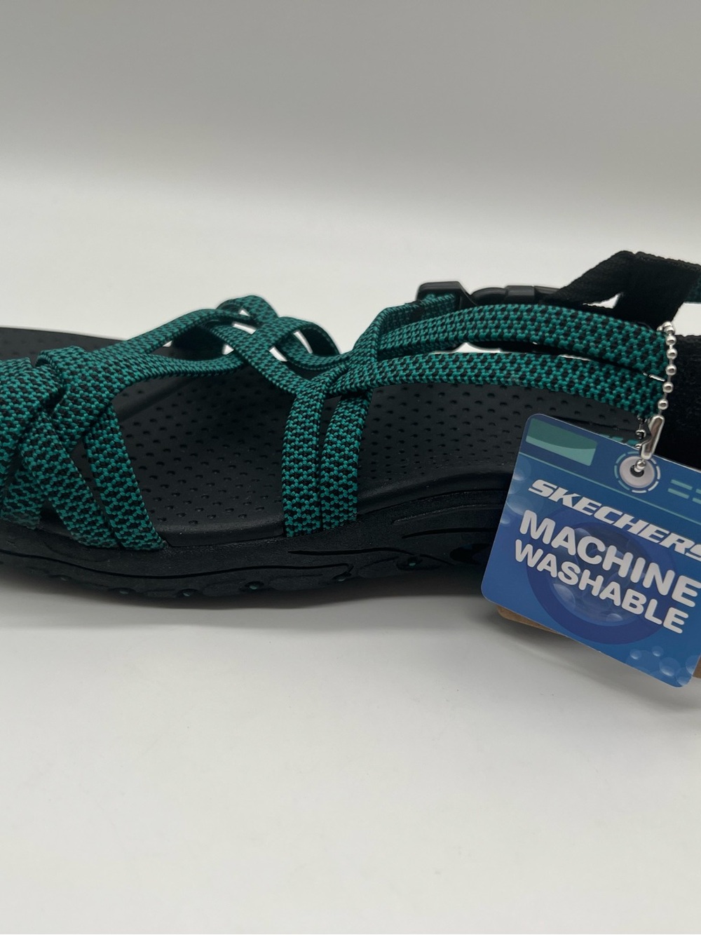 Skechers Black & Teal Strappy Sport Sandals - Picture 3 of 6